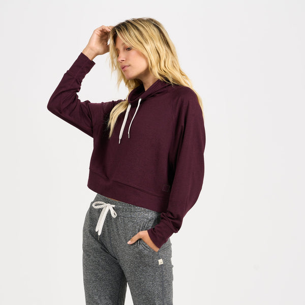 Halo Crop Funnel Neck | Cerise Heather