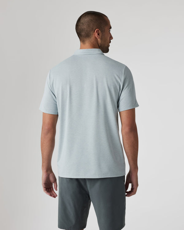 Knit Twill Polo | Chalk Blue Heather