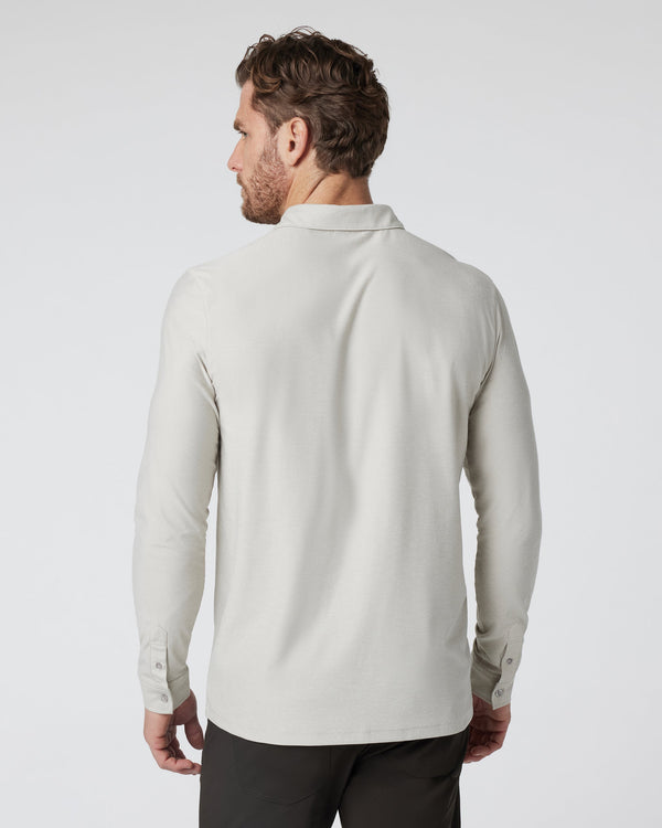 Long Sleeve Strato Tech Polo | Salt Heather