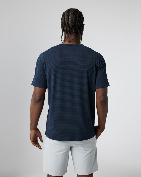 Short Sleeve Current Stripe Tee | Ink