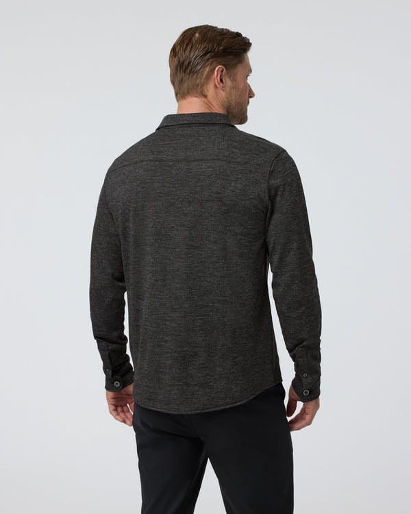 Long Sleeve North Beach Button Down | Black Heather