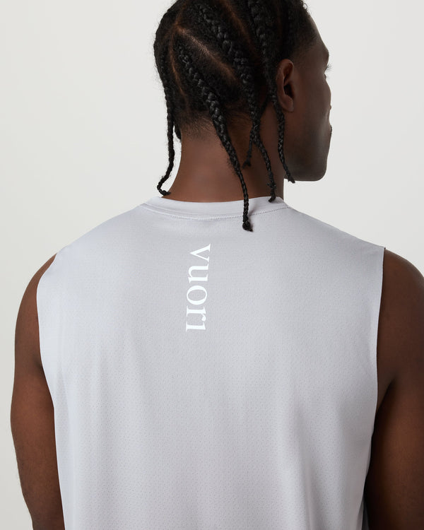 Viewpoint Muscle Tank | Amethyst Grey Logo Graphic