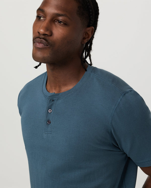 Short Sleeve Tuvalu Henley | Light Deep Sea
