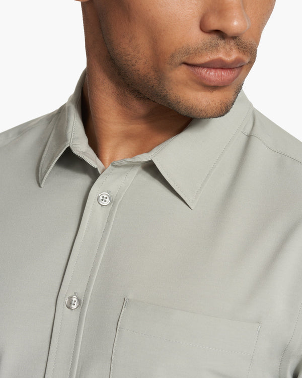 Short Sleeve Bridge Button Down | White Sage