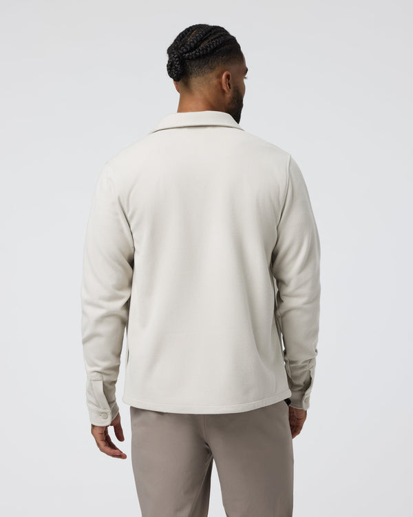 Beldon Shirt Jacket Knit Twill | Oatmeal