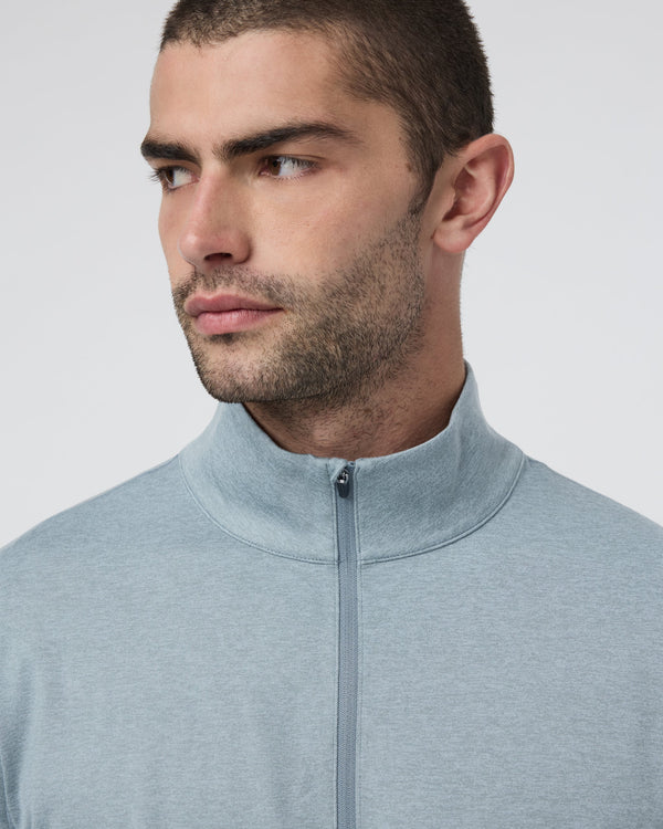 Ponto Half Zip Mock Neck | Dusty Blue Heather