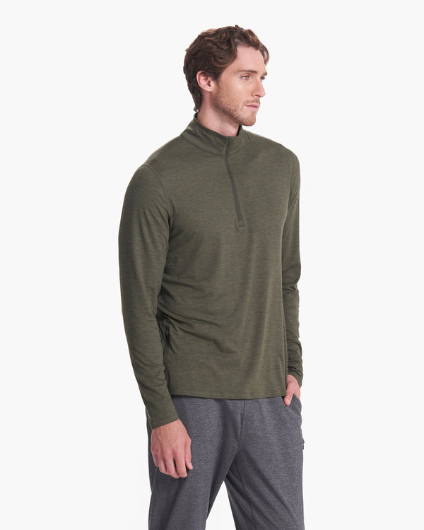Ease Performance Half Zip | Forest Heather
