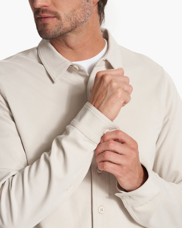 Long Sleeve Solana Button Down | Bone