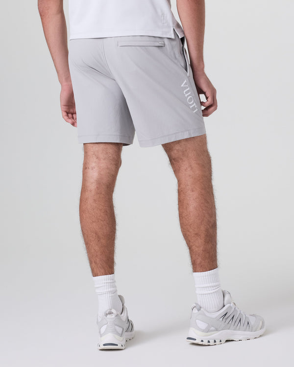 Crosscourt Short | Amethyst Grey Logo Graphic