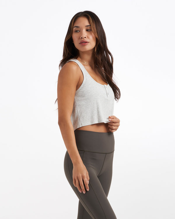 Cove Crop Tank | Light Heather Grey