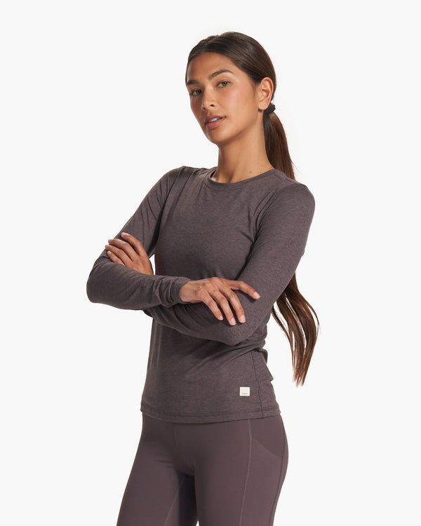 Long Sleeve Lux Crew | Plum Heather