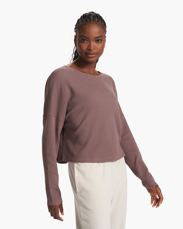 Slouchy Waffle Crew | Hazel