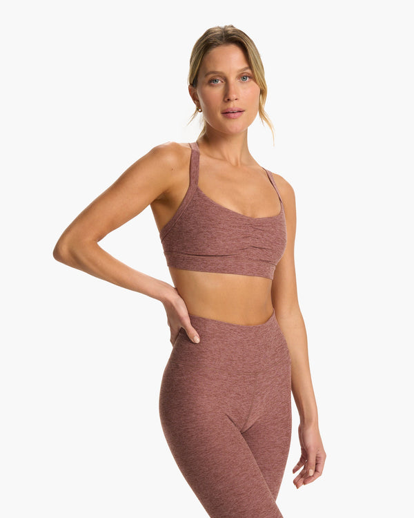 Elevation Ruched Bra | Hazelnut Heather