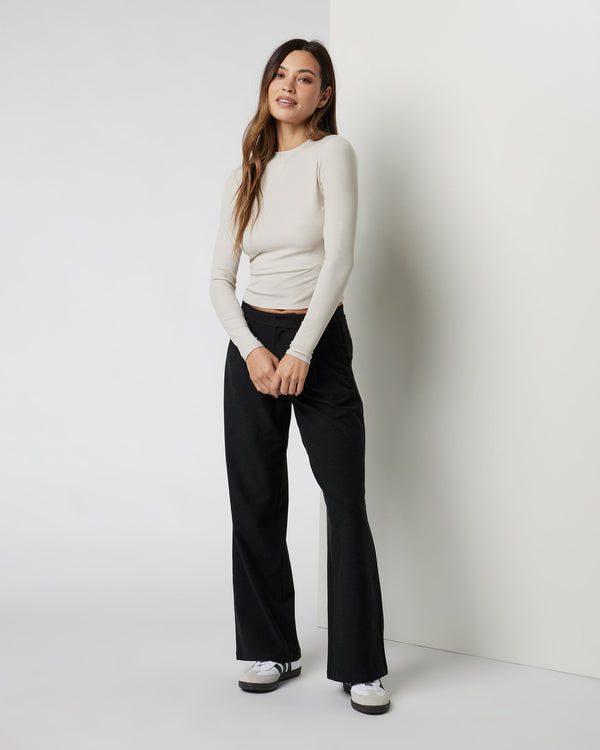 Long Sleeve Cove Mock Neck Top | Ecru