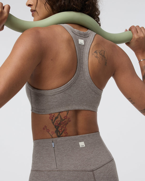 Elevation Racer Bra | Cobblestone Heather