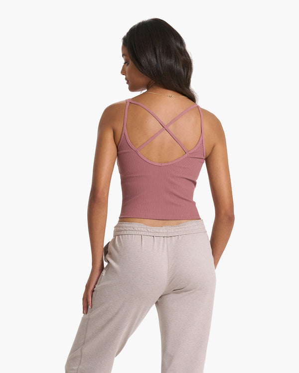 Rib Crop Tank | Marsala