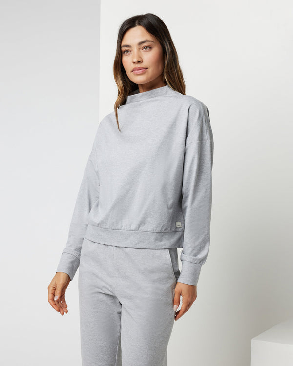 Granite Funnel Neck | Light Heather Grey