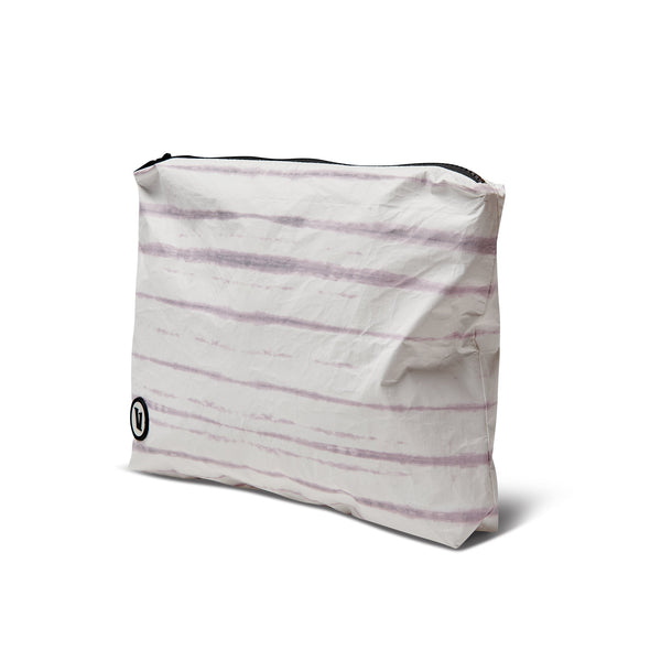 ALOHA-Mid Pouch | Platinum Shibori Stripe
