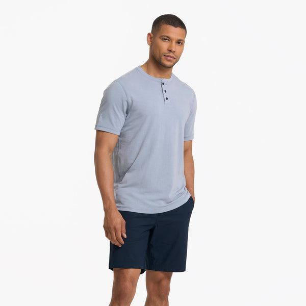 Short Sleeve Tuvalu Henley | Light Cloud