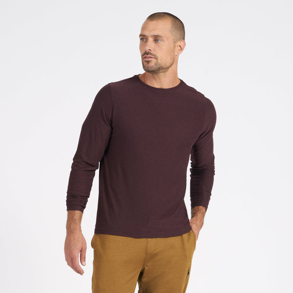 Long-Sleeve Strato Tech Tee | Oxblood Heather