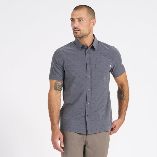Short-Sleeve Bridge Button Down | Charcoal Tree