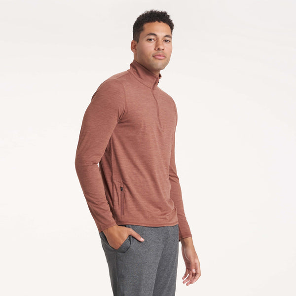 Ease Performance Half Zip | Dark Terracotta Heather