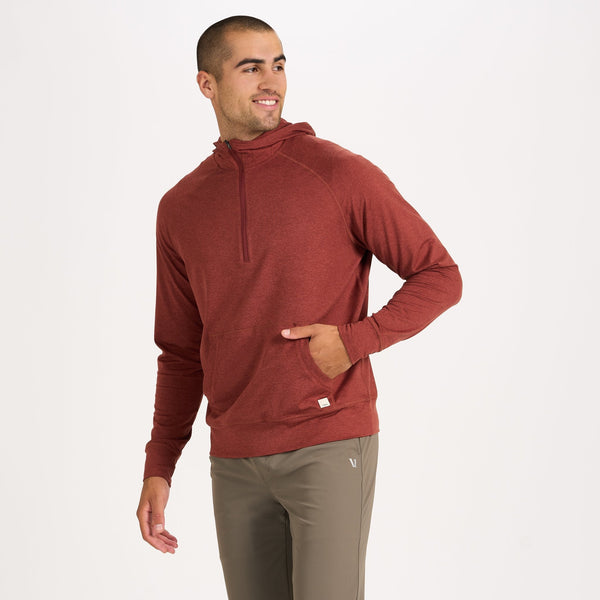 Ponto Performance Half Zip Hoodie | Red Clay Heather