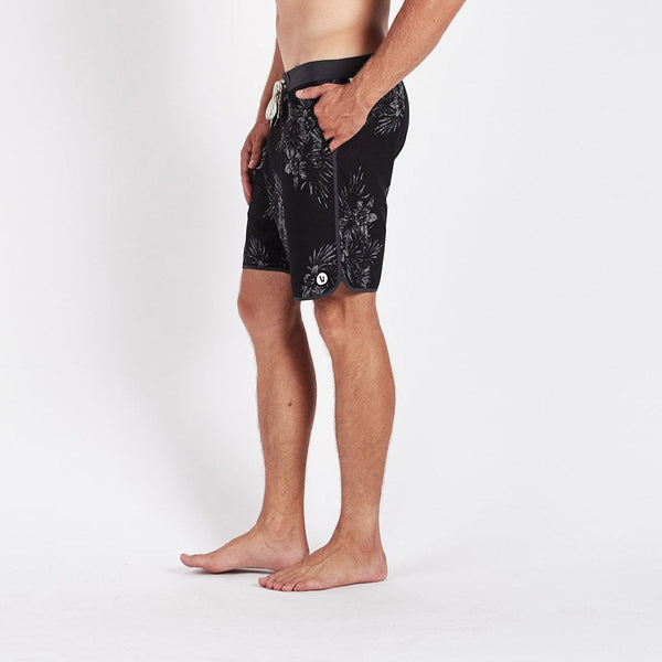 Cruise Boardshort | Black Vintage Floral