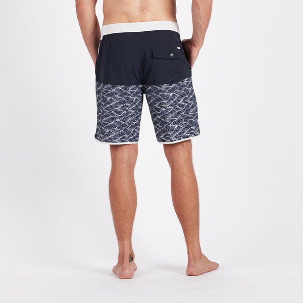 Cruise Boardshort | Navy Wave Block