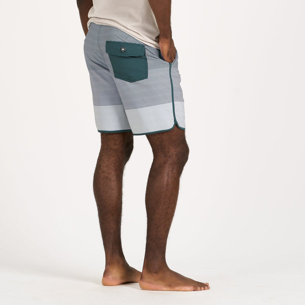 Cruise Boardshort | Steel Blue Wave Stripe