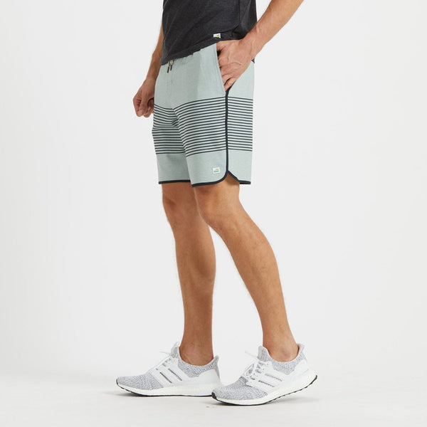 Banks Short | Sea Glass Linen Texture Stripe