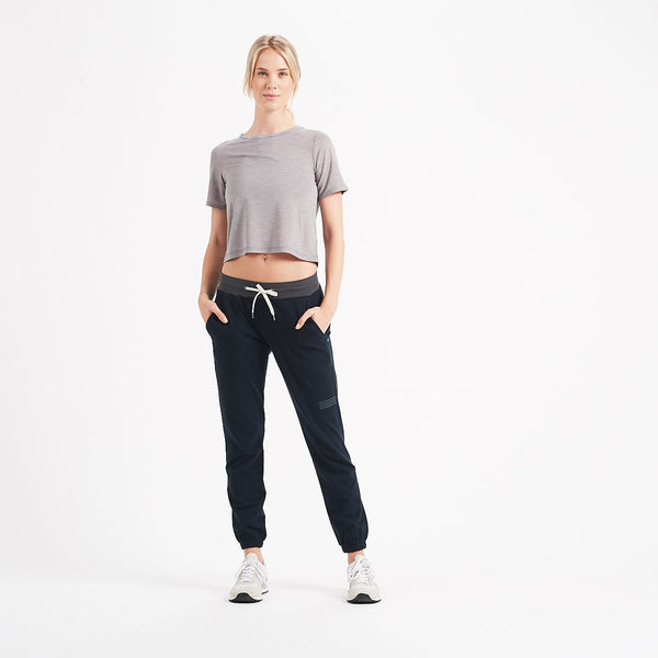 Moorea Mesh Crop Tee | Light Heather Grey