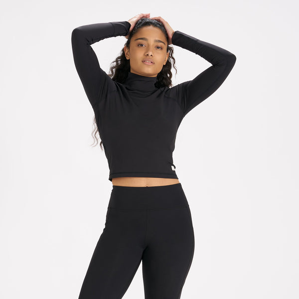 Marine Mock Neck | Black / Terracotta
