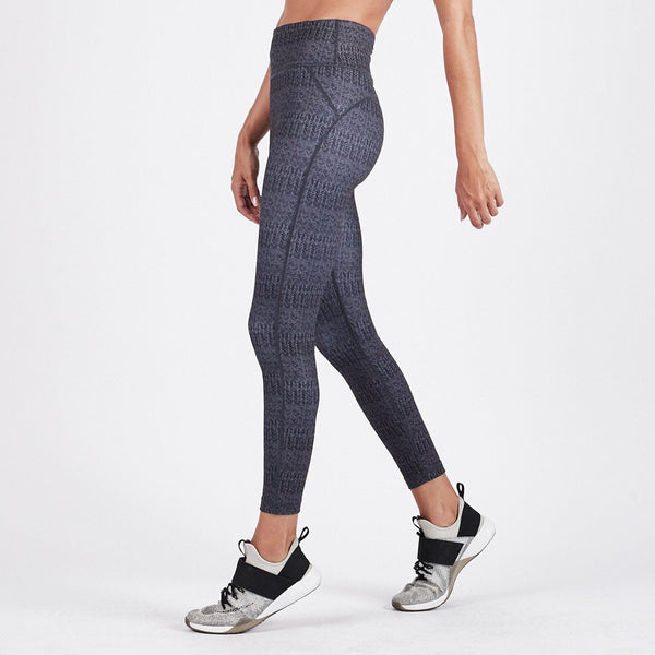 Pace High Rise Printed Legging | Charcoal Arrow Texture