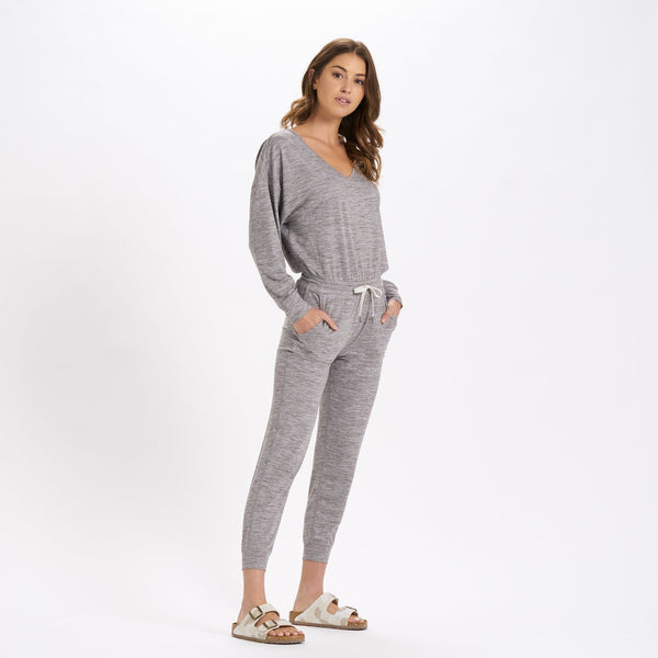 Long-Sleeve Lux Jumpsuit | Clay Heather