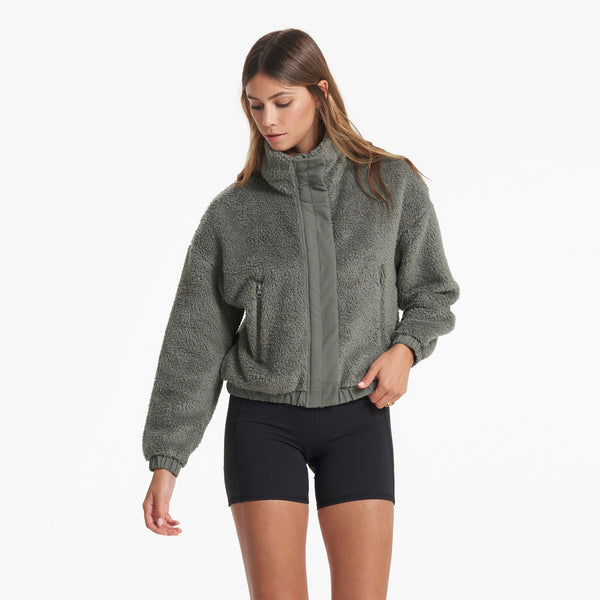 Cozy Sherpa Jacket | Dusty Pine